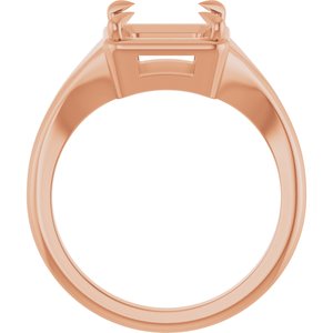 14K Rose Gold 7x7 mm Square Ring Mounting – image 4