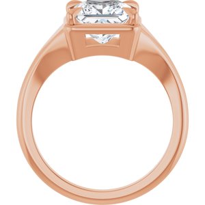 14K Rose Gold 7x7 mm Square Ring Mounting – image 3