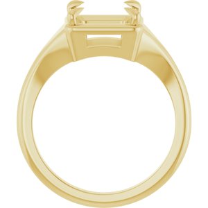10K Yellow Gold 7x7 mm Square Ring Mounting – image 4