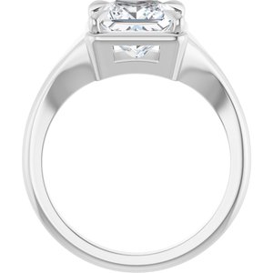 14K White Gold 7x7 mm Square Ring Mounting – image 3