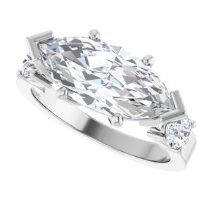 Sterling Silver 15x7 mm Marquise Ring Mounting – image 8