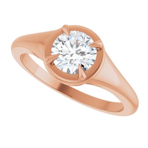 14K Rose Gold 6 mm Round Ring Mounting – image 8