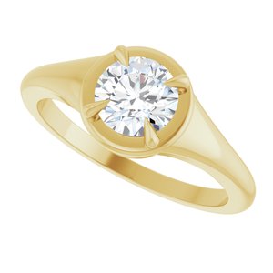 18K Yellow Gold 6 mm Round Ring Mounting – image 8