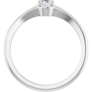 18K White Gold 5x3.5 mm Oval Ring Mounting – image 3