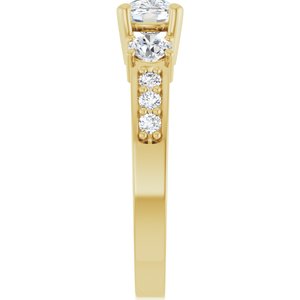 18K Yellow Gold 7x5 mm Elongated Cushion Ring Mounting – image 7