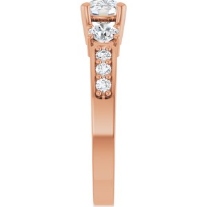 14K Rose Gold 7x5 mm Elongated Cushion Ring Mounting – image 7