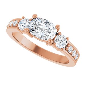 18K Rose Gold 7x5 mm Elongated Cushion Ring Mounting – image 8