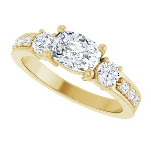 14K Yellow Gold 7x5 mm Elongated Cushion Ring Mounting – image 8
