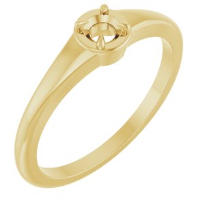 18K Yellow Gold 3.4 mm Round Ring Mounting – image 2