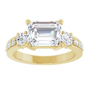 10K Yellow Gold 8.5x6.5 mm Emerald Ring Mounting – image 5