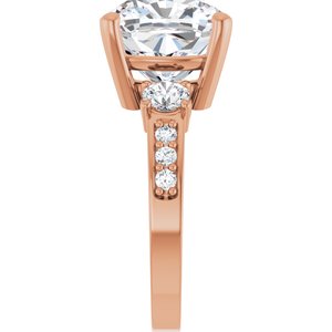 14K Rose Gold 11x11 mm Cushion Ring Mounting – image 7