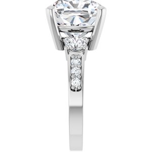 18K White Gold 11x11 mm Cushion Ring Mounting – image 7