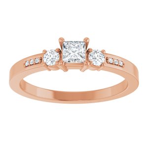 10K Rose Gold 3.25x3.25 mm Square Ring Mounting – image 5