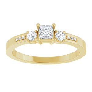 18K Yellow Gold 3.25x3.25 mm Square Ring Mounting – image 5