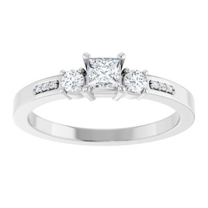 Continuum Sterling Silver 3.25x3.25 mm Square Ring Mounting – image 5