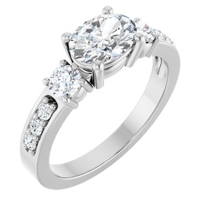 Sterling Silver 7.5x5.5 mm Oval Ring Mounting