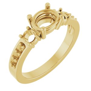 14K Yellow Gold 7.5x5.5 mm Oval Ring Mounting – image 2
