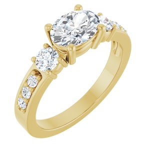 14K Yellow Gold 7.5x5.5 mm Oval Ring Mounting