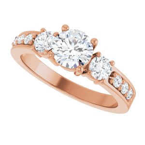 14K Rose Gold 5.8 mm Round Ring Mounting – image 8