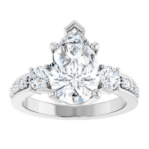 Platinum 12x7.5 mm Pear Ring Mounting – image 5