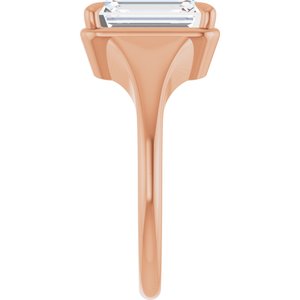 14K Rose Gold 10x8 mm Emerald Ring Mounting – image 7