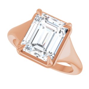 14K Rose Gold 10x8 mm Emerald Ring Mounting – image 8