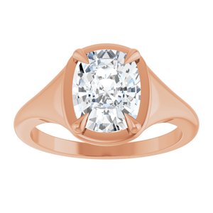 18K Rose Gold 9x7 mm Elongated Cushion Ring Mounting – image 5