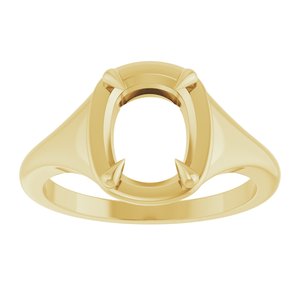 18K Yellow Gold 9x7 mm Elongated Cushion Ring Mounting – image 6