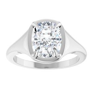 Platinum 9x7 mm Elongated Cushion Ring Mounting – image 5
