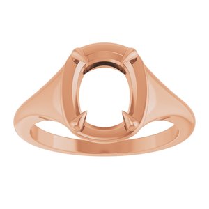 18K Rose Gold 9x7 mm Elongated Cushion Ring Mounting – image 6