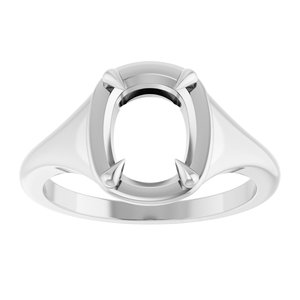 18K White Gold 9x7 mm Elongated Cushion Ring Mounting – image 6