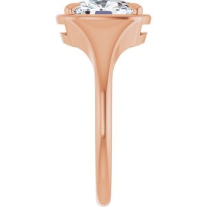 10K Rose Gold 9x7 mm Elongated Cushion Ring Mounting – image 7