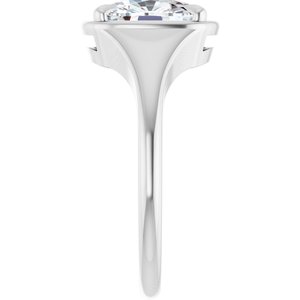 18K White Gold 9x7 mm Elongated Cushion Ring Mounting – image 7