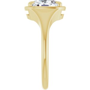 14K Yellow Gold 9x7 mm Elongated Cushion Ring Mounting – image 7