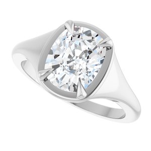 Continuum Sterling Silver 9x7 mm Elongated Cushion Ring Mounting – image 8