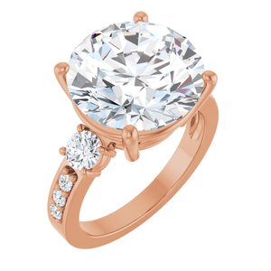 14K Rose Gold 13 mm Round Ring Mounting