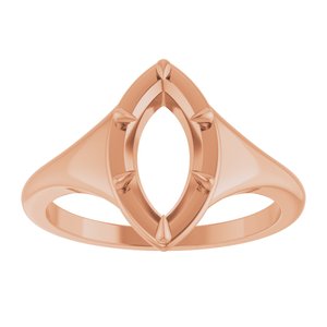 10K Rose Gold 11x5.5 mm Marquise Ring Mounting – image 6