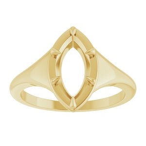 18K Yellow Gold 11x5.5 mm Marquise Ring Mounting – image 6