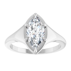 Continuum Sterling Silver 11x5.5 mm Marquise Ring Mounting – image 5