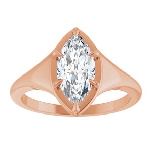 14K Rose Gold 11x5.5 mm Marquise Ring Mounting – image 5