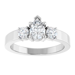 Sterling Silver 6.5x4.5 mm Pear Ring Mounting – image 5