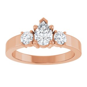 10K Rose Gold 6.5x4.5 mm Pear Ring Mounting – image 5