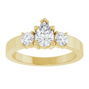 18K Yellow Gold 6.5x4.5 mm Pear Ring Mounting – image 5