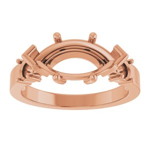 18K Rose Gold 13x6.5 mm Marquise Ring Mounting – image 6
