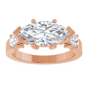10K Rose Gold 13x6.5 mm Marquise Ring Mounting – image 5