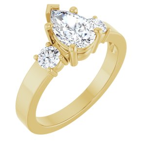 10K Yellow Gold 8.5x5.5 mm Pear Ring Mounting