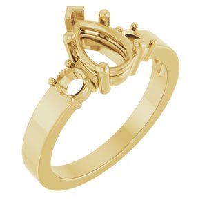 10K Yellow Gold 8.5x5.5 mm Pear Ring Mounting – image 2