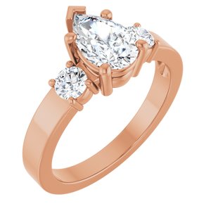 14K Rose Gold 8.5x5.5 mm Pear Ring Mounting