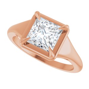 18K Rose Gold 6.5x6.5 mm Square Ring Mounting – image 8