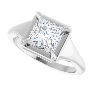 10K White Gold 6.5x6.5 mm Square Ring Mounting – image 8